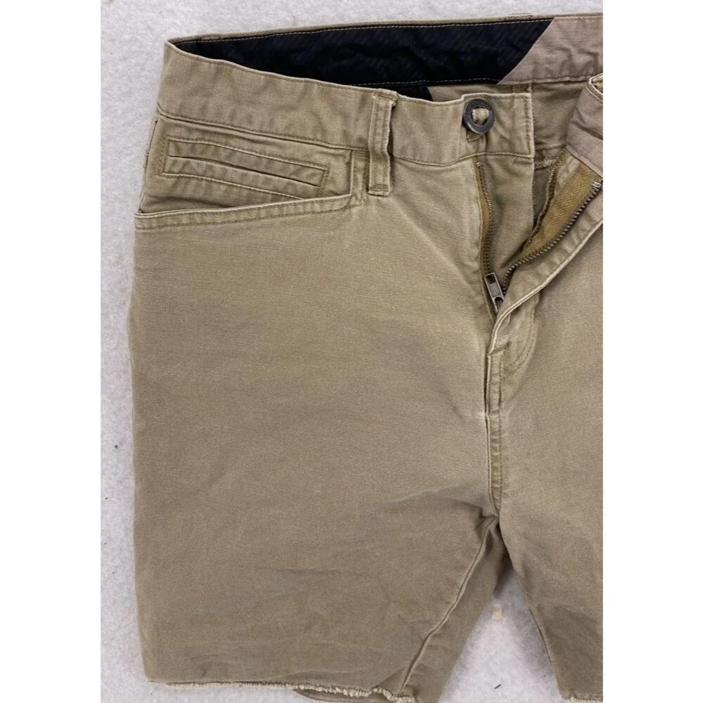 Volcom True To This Khaki Tan Stretch Skate Shorts Mens 31 Cutoff - Picture 5 of 12